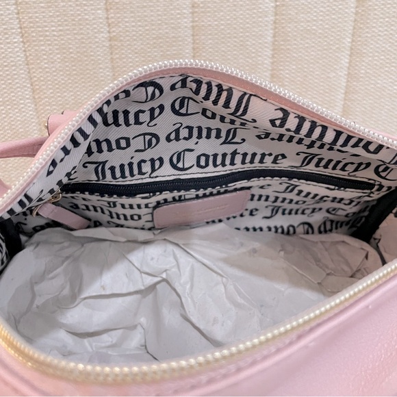 NEW Juicy Couture Pink Dusty Blush Be Classic Satchel Bag with Rhinestone Logo - Picture 6 of 7